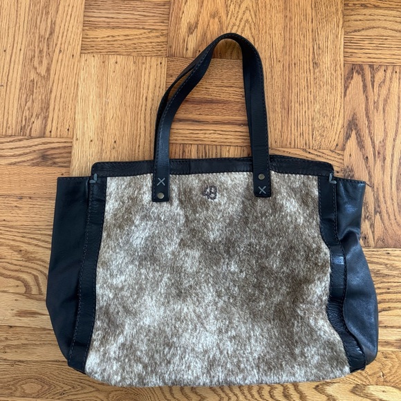 Anthropologie 49 Square Miles Half Calf Tote leather boho - Picture 1 of 6